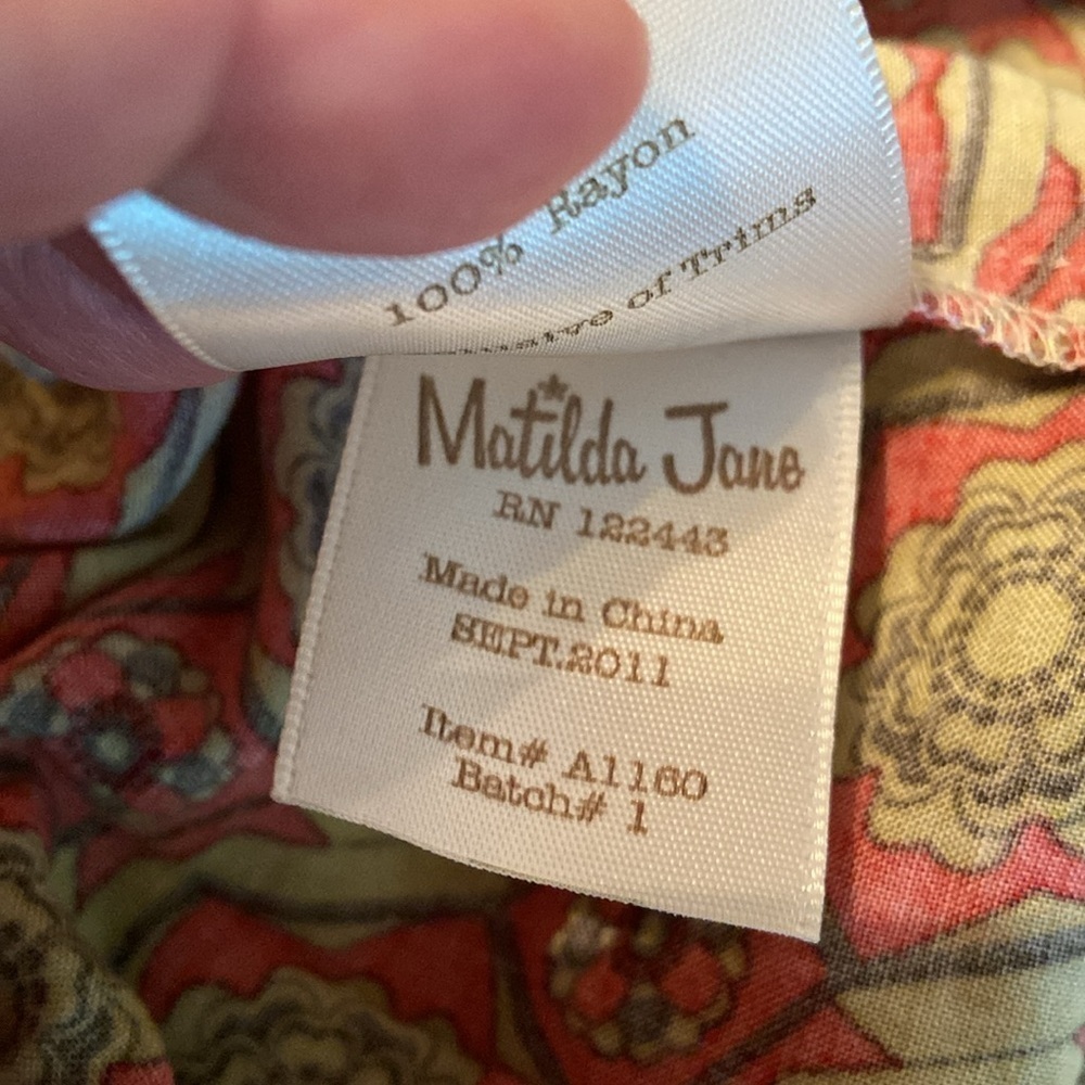 Matilda Jane Serendipity Cheerio Wrap Dress Tan Red M - Picture 8 of 10